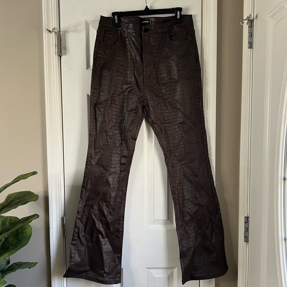 Faux Leather Flare Pants